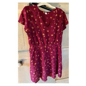 Old Navy Floral Defined Waist Dress